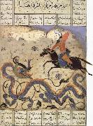 unknow artist Prince Bahram i Gor slays the Dragon oil painting picture wholesale